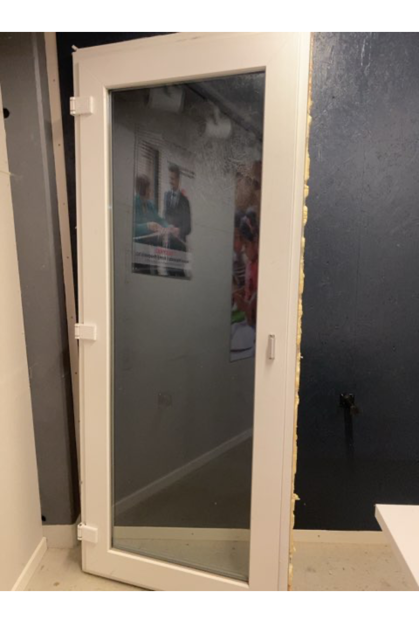 Terrassedør hvid plastik..